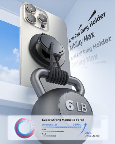 Dual Magnetic Phone Ring Holder (BK-Screw Hole)