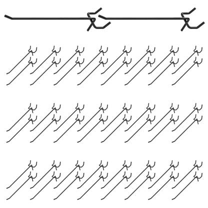 50Pcs 6" 15CM Pegboard Hooks Assortment Set (6 Inch / Black)