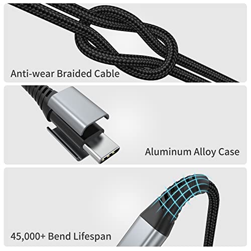 6 Inch USB C to USB C Cable (0.5 Feet / USB C to USB C / Black)