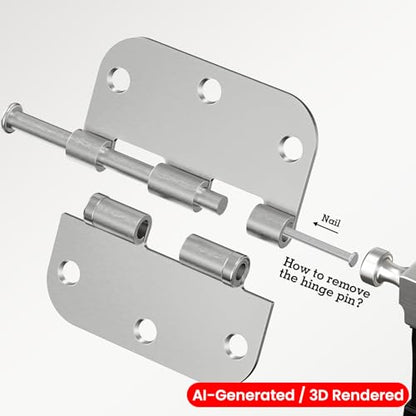 Rounded Brushed Nickel Door Hinges 3.5" 5 (Satin Nickel-Rounded / 18 Pack-Ball Bearing-lasting no squeak)