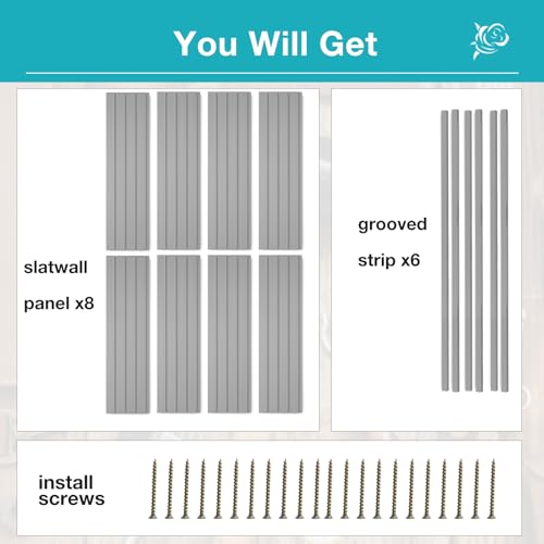Slatwall Panel Wall Storage Systems (4x8ft / Grey)