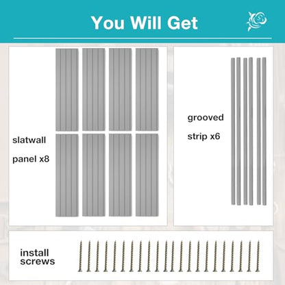Slatwall Panel Wall Storage Systems (4x8ft / Grey)
