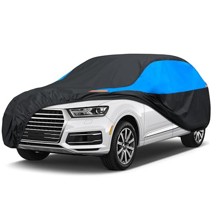 Waterproof Car Cover All Weather Snowproof UV Protection Windproof Outdoor Full car Cover (Fit Suv Length(191- 201 Inch) / Blue)