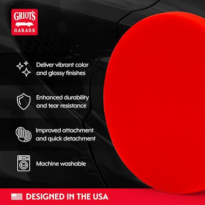 6.5” Red Foam Waxing Pads for Car Detailing (6.5" Pads (Set of 2))