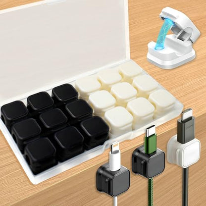 18 Pack Cord Organizer Holder (White and Black)