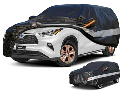 10 Layers SUV Car Cover Custom Fit for Toyota Highlander (Black Gray / Custom Fit for Toyota Highlander)