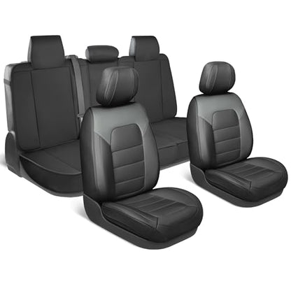 Curated Slate Ridge Napa Leather Seat Covers for Cars & SUVs (Slate Ridge – Set / Full Set)