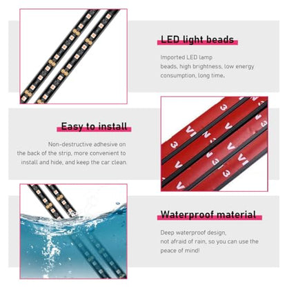 Car LED Strip Light (Pink Purple / 24 LED, Cigarette Adapter)