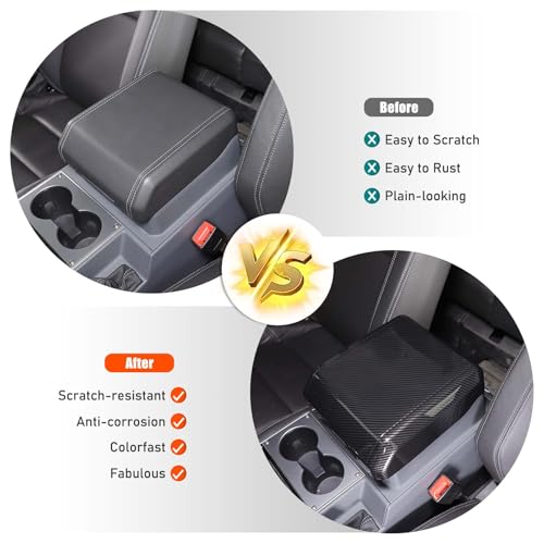 Armrest Box Cover Center Console Pad Compatible with INEOS Grenadier 2020 (Carbon Fiber)