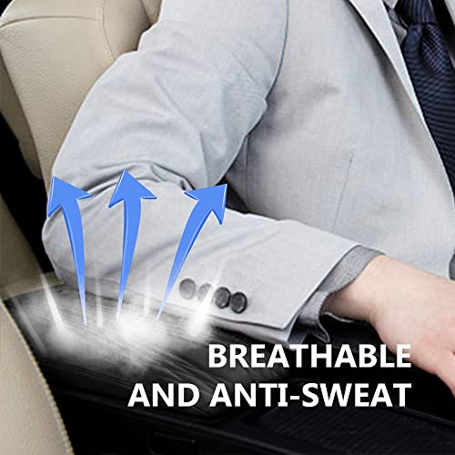 2025 Upgrade Universal Style Memory Cotton Car Armrest Box Pad (Wave Pattern / Gray)