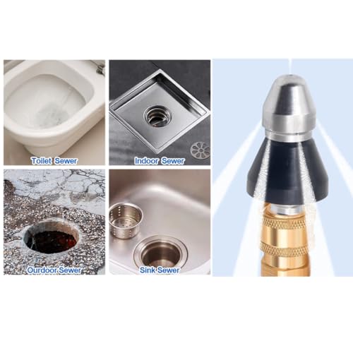 Pressure Washer Sewer Jetter Nozzle with Stainless Steel (back1)