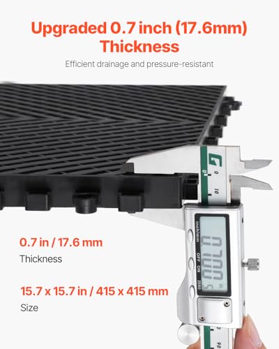 Interlocking Drainage Mat (Black / 15.7 x 15.7 inch)