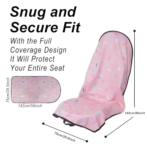 Car Seat Cover Protector Front Seats (1Pcs Front Seat Towel / Pink Marbling)