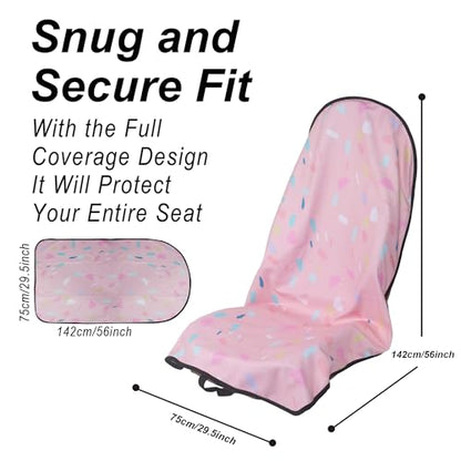 Car Seat Cover Protector Front Seats (1Pcs Front Seat Towel / Pink Marbling)
