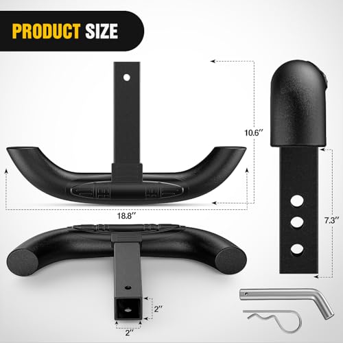 Tow Hitch Step Bar 2" Receiver Bumper Guard for Pickup Truck SUV (Tow Hitch Step w/ 5/8 “ Pin Clip)