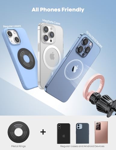for MagSafe Car Mount Vent 20 Super Magnets Accessories for iPhone (NEW Upgraded - Pink)