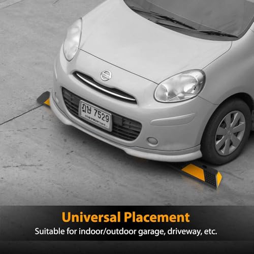 Heavy Duty Wheel Stop Garage Parking Aid for Cars & Trucks (2 Pack)