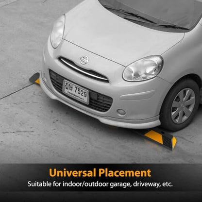 Heavy Duty Wheel Stop Garage Parking Aid for Cars & Trucks (2 Pack)