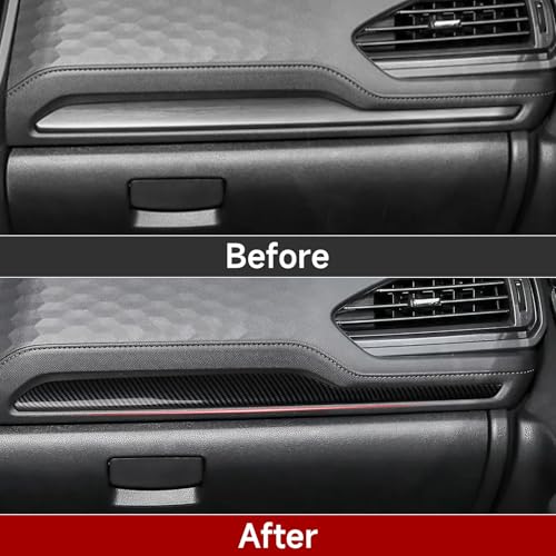 Car Sticker ABS Carbon Fiber Copilot Dashboard Strip Panel Decal Interior Trim Cover Only for Subaru Forester 2025 2026 Accessories (Copilot Dashboard Strip Decal)