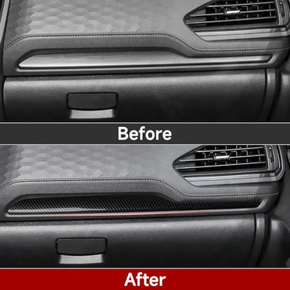 Car Sticker ABS Carbon Fiber Copilot Dashboard Strip Panel Decal Interior Trim Cover Only for Subaru Forester 2025 2026 Accessories (Copilot Dashboard Strip Decal)