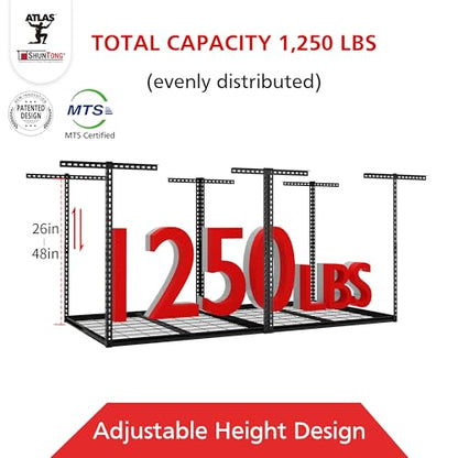 The Atlas Pro 4 x 8 ft Overhead Garage Storage Rack (Hammertone)