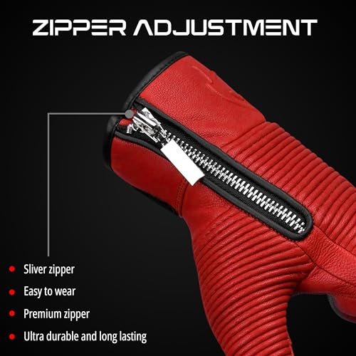 JAG Motorcycle Touchscreen Gloves (Red/Zip / X-Large)