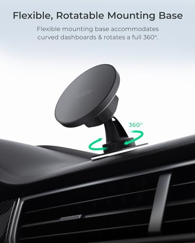 iTap 3 Magnetic Flush Mount Car Mount Phone Holder with Magnetic Ring Adapter. Compatible with iPhone (Flush Mount)