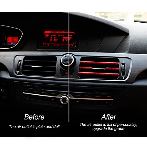 20PCS Waterproof Bendable Car Air Vent Trim Strips (Ice Red)