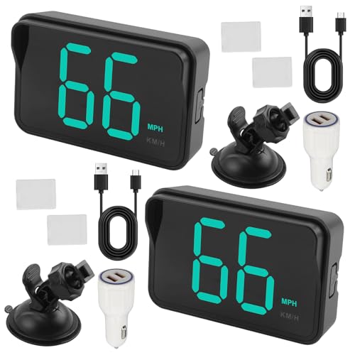 GPS Digital Speedometer for Car MPH (2 Pack 2025 New with Bracket & Charger)