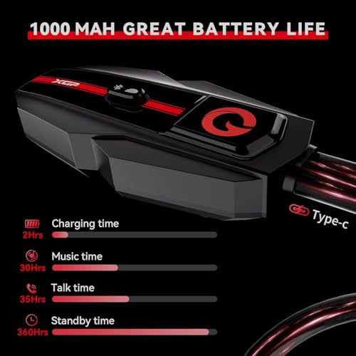 Motorcycle Helmet Bluetooth Headset Intercom Communication Systems Dual Chip V5.4 (Black / XGP 2 Unit)