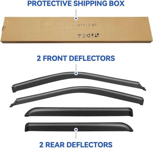 Window Visors Rain Guards for 2015 (2015-2026 f150 SuperCrew)