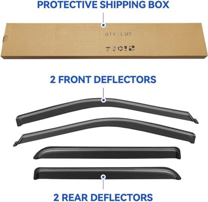 Window Visors Rain Guards for 2015 (2015-2026 f150 SuperCrew)