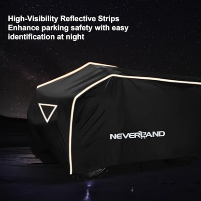 ATV Cover 420D Waterproof Heavy Duty 4 Wheeler Cover for Honda XL (Black & Orange / XL-82.7''L x 47.2''W x 45.2''H)