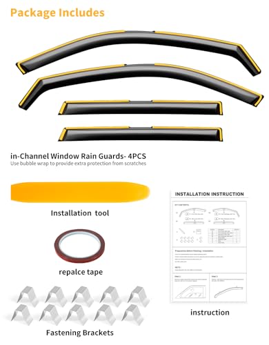 in Channel Window Visors Rain Guard for Hyundai Palisade 2020 (Fit for 2020-2025 Hyundai Palisade)