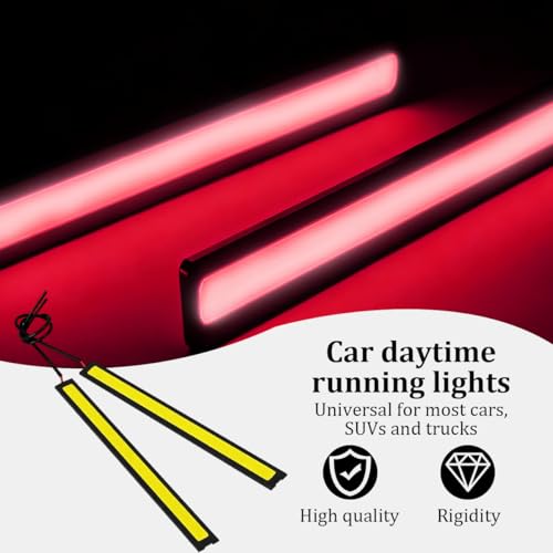12PCS Car LED Interior Light Bar (Red Pinkish)
