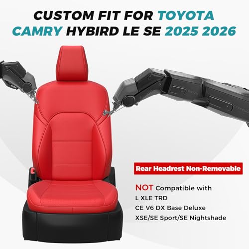 Custom Seat Covers for Camry 2025 2026 Hybrid (Red / 2025-2026 Camry LE SE)