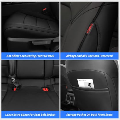 Camry Car Seat Covers Custom for Toyota 2025 2026 Camry (Leatherette(Black) / 2025-2026 Camry Hybrid (XLE/XSE))