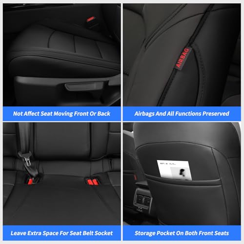 Camry Car Seat Covers Custom Fit for Toyota 2025 2026 Camry (Leatherette(Black) / 2025-2026 Camry Hybrid (Le Se))