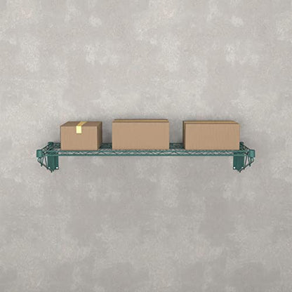 14" x 48" Green Epoxy Wire Wall Mount Shelf (Green / 14" x 48")