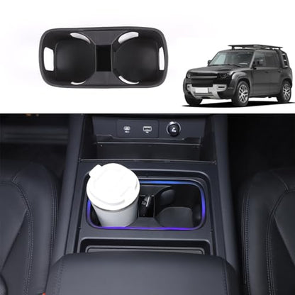 Black Center Console Cup Holder Compatible with Land Rover Defender 90 110 130 2020 (For Defender 2022-2024)