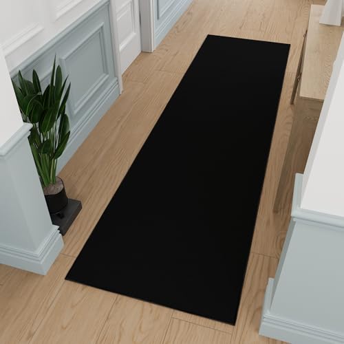 3x10 Hallway Runner Rug (Solid Black)