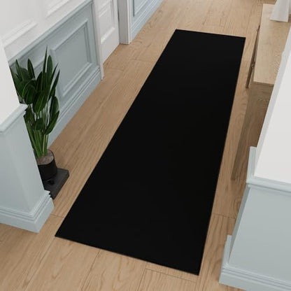 3x10 Hallway Runner Rug (Solid Black)