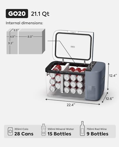 GO20 Dual Zone 12V Refrigerator (20L / Gray)