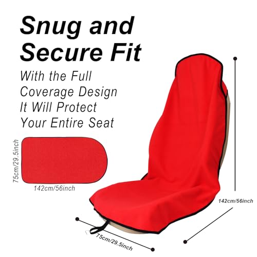 Car Seat Cover Protector Front Seats (1Pcs Front Seat Towel / Red)