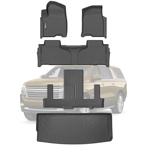 Floor Mats & Trunk Mat for Chevrolet Tahoe 2021 (2021-25|For Chevrolet Tahoe 7Seats|Full Set)