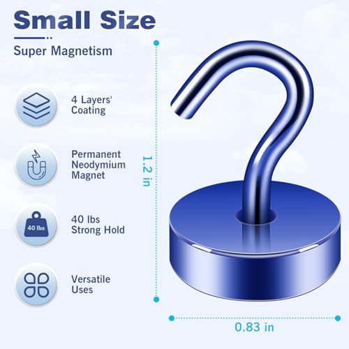 Magnetic Hooks Steel Tube Design for Cruise (Navyblue / 40lb Magnetic Hooks)