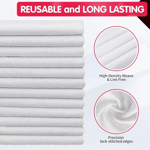 White Microfiber Cleaning Cloth (24pk / White)