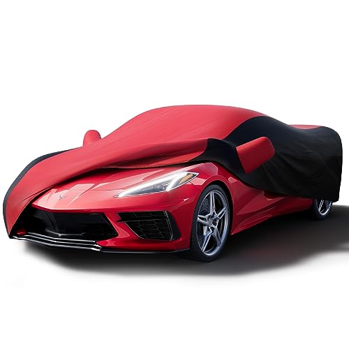 Waterproof Car Cover Custom for Chevy Corvette 2020 (Red Black / Corvette C8)