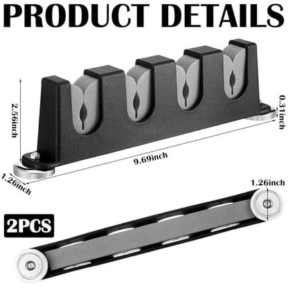 2 Pcs Magnetic Fishing Rod Holder for Car Fishing Pole Rack Vertical Rod Storage Holders for Truck Bed Boat Wall Garage Door (Gray / 4 Rods)