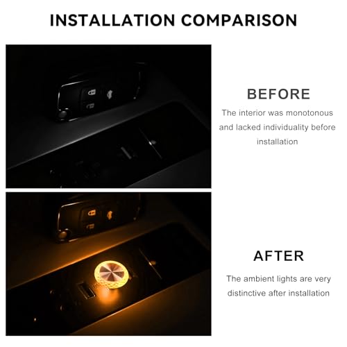 4 PCS USB LED Car Interior Atmosphere Lamp (Yellow)